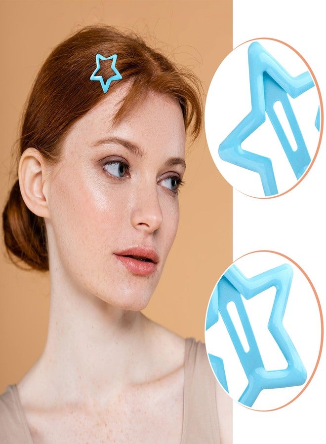 Mxxipp 18pcs Star Hair Clips for Women, Non-Slip Metal Star Snap Barrettes, Y2K Hairstyle Accessories for Women Thick Thin Fine Straight Curly Long Short Hair- Blue & Light Blue & Dark Blue - Image 4